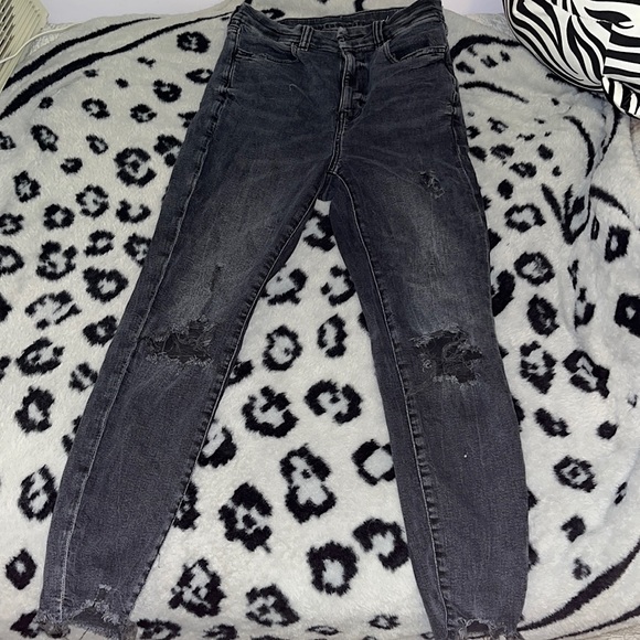 American eagle, ripped skinny jeans, black, super stretch - Picture 1 of 5